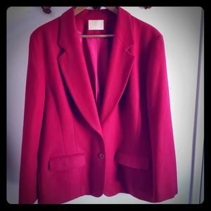 Vintage Pure Virgin Wool Deep Red Blazer